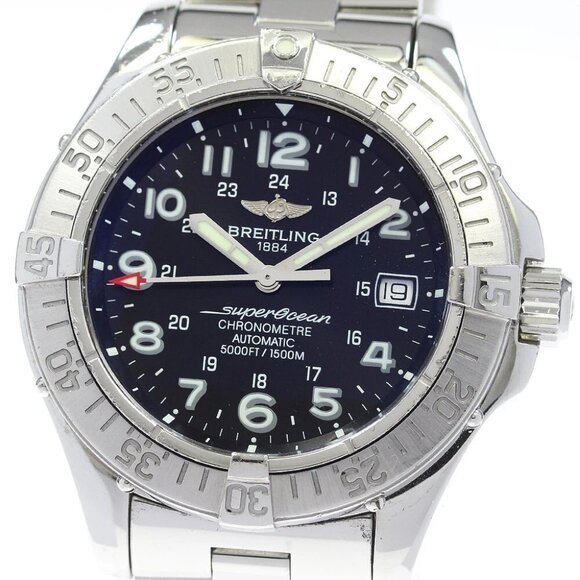 BREITLING Super Ocean A17360 Date black Dial Automatic Men's Watch - Picture 1 of 7